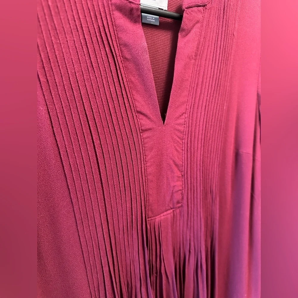 NWT pleated burgundy tunic dress - Picture 3 of 3